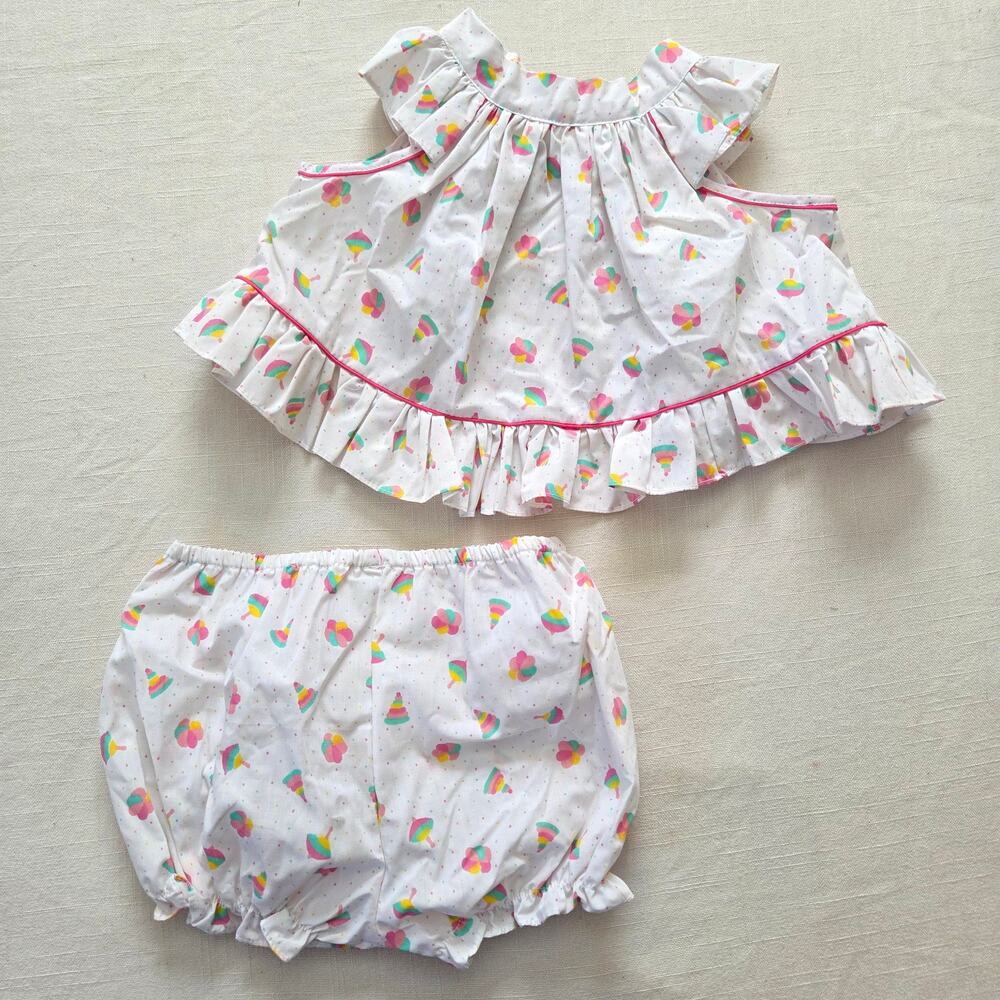Vintage Deadstock 2-Piece Toys Girly Set 3-6 months *flaw